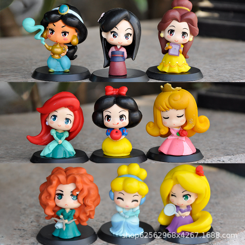 Desk Setup Kit - 9pcs/set Anime Princess Q Version Kawaii