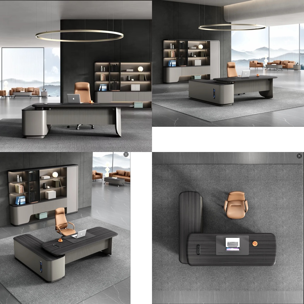 Work Desk Home Setup - Modern Luxury Executive L Shape Desk