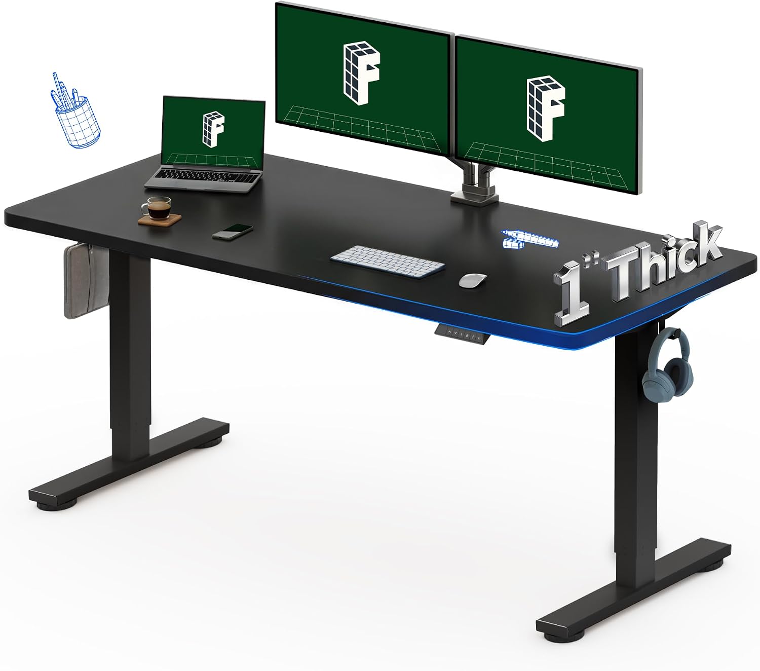 Desk Setup One Monitor - FLEXISPOT 60