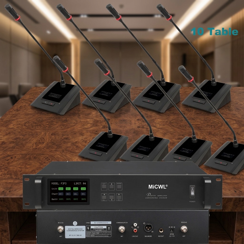 Desk Setup Kit - MiCWL Digital Wireless Gooseneck Microphone Conference