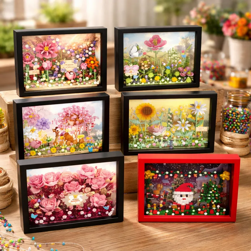 Desk Setup Background - MOC Creative Flower 3D Frame Building