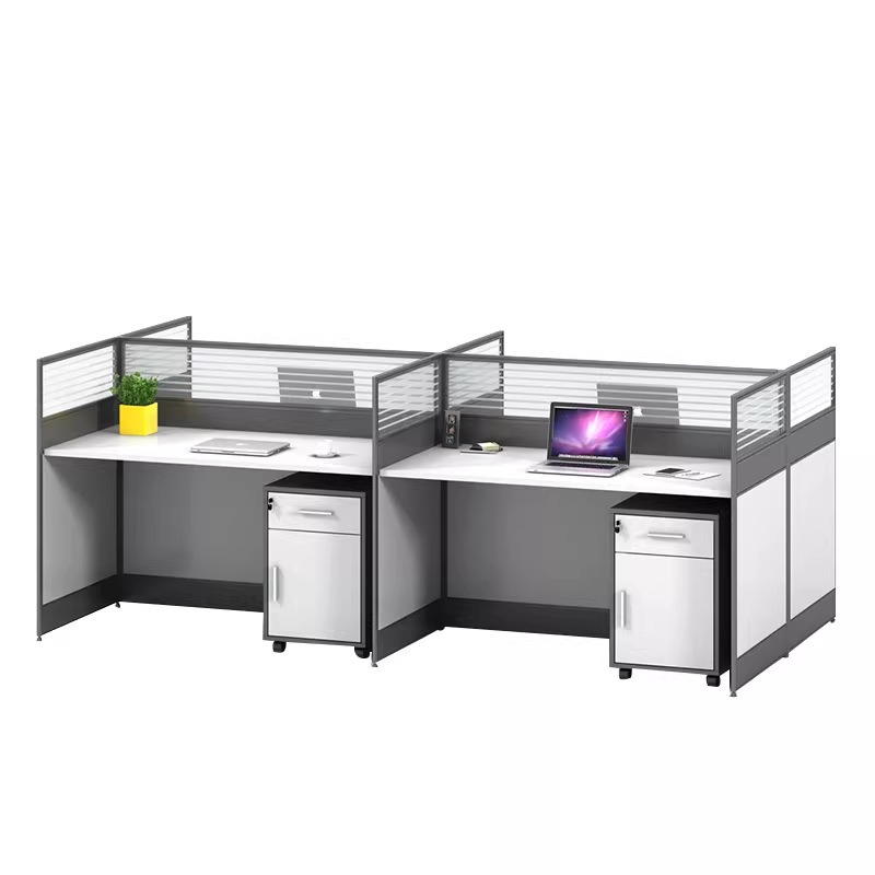 Desk Setup Corner - White Office Desk for 2 4