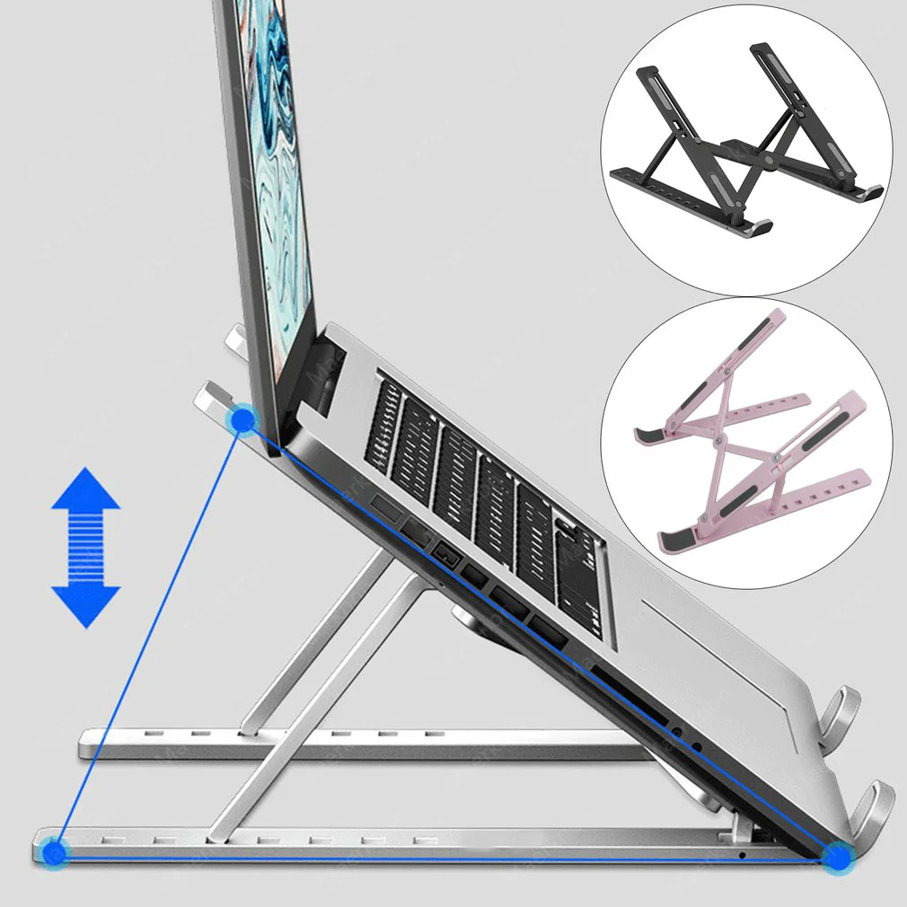 Desk Setup Macbook - Foldable Laptop Stand Portable Adjustable Notebook