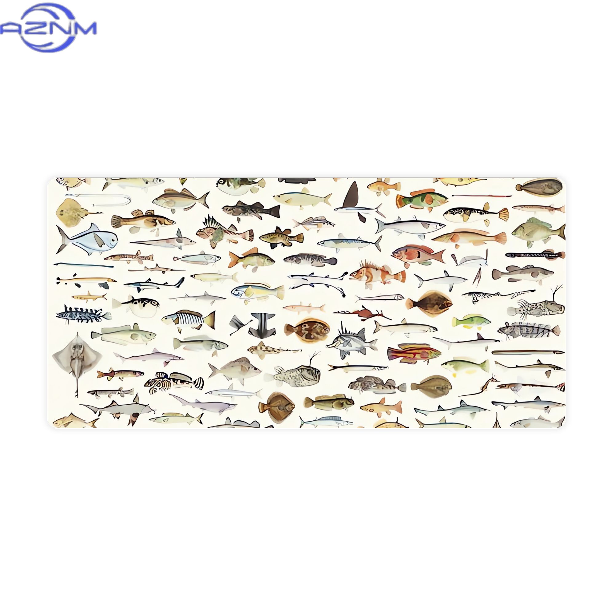 Desk Setup Corner - Fish Desk Mat for Mood Lighting