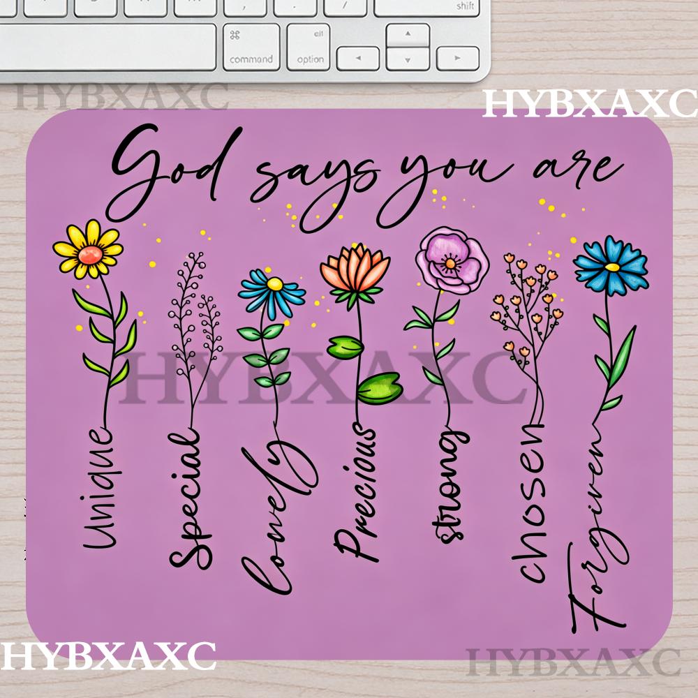 Work Desk Home Setup - HYBXAXC Colorful Flower Quote Small Mouse