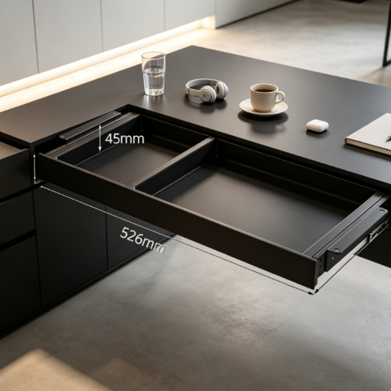 Desk Setup For Office - Premium Under Desk Slide-Out Storage Tray,