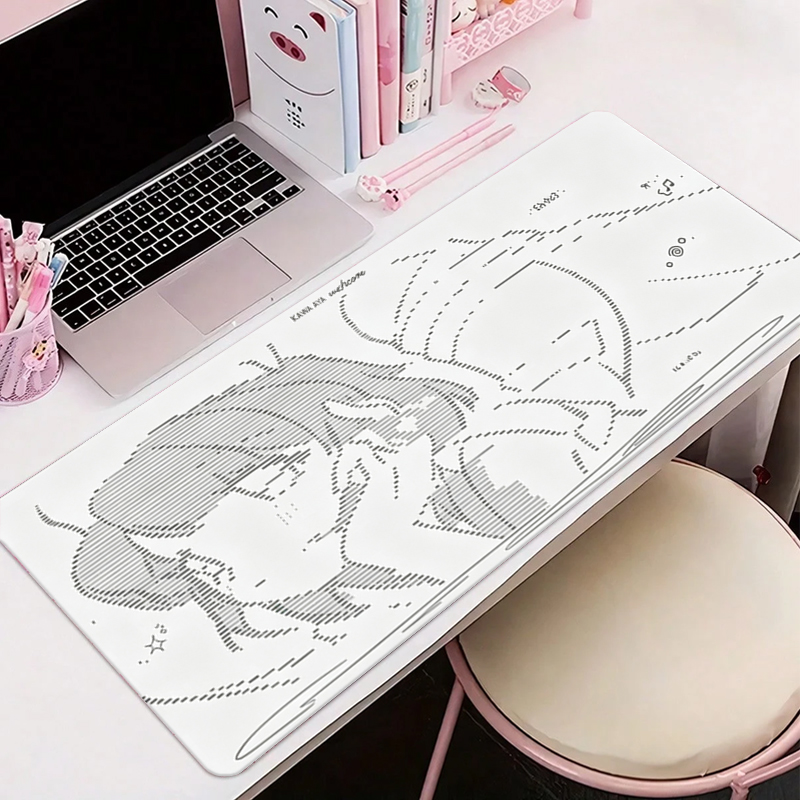 Desk Setup Ergonomic - 1Pcs Leather Mouse Pad Anime Angel
