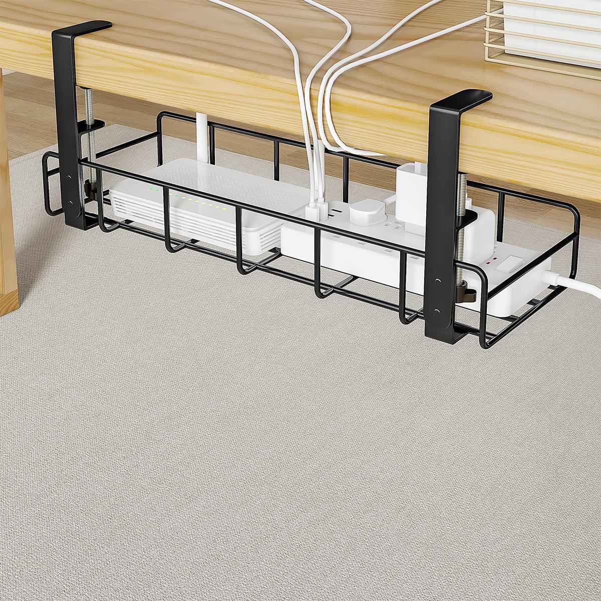 No Drill Under Desk Cable Mana - Desk Setup No Computer 评论和价格
