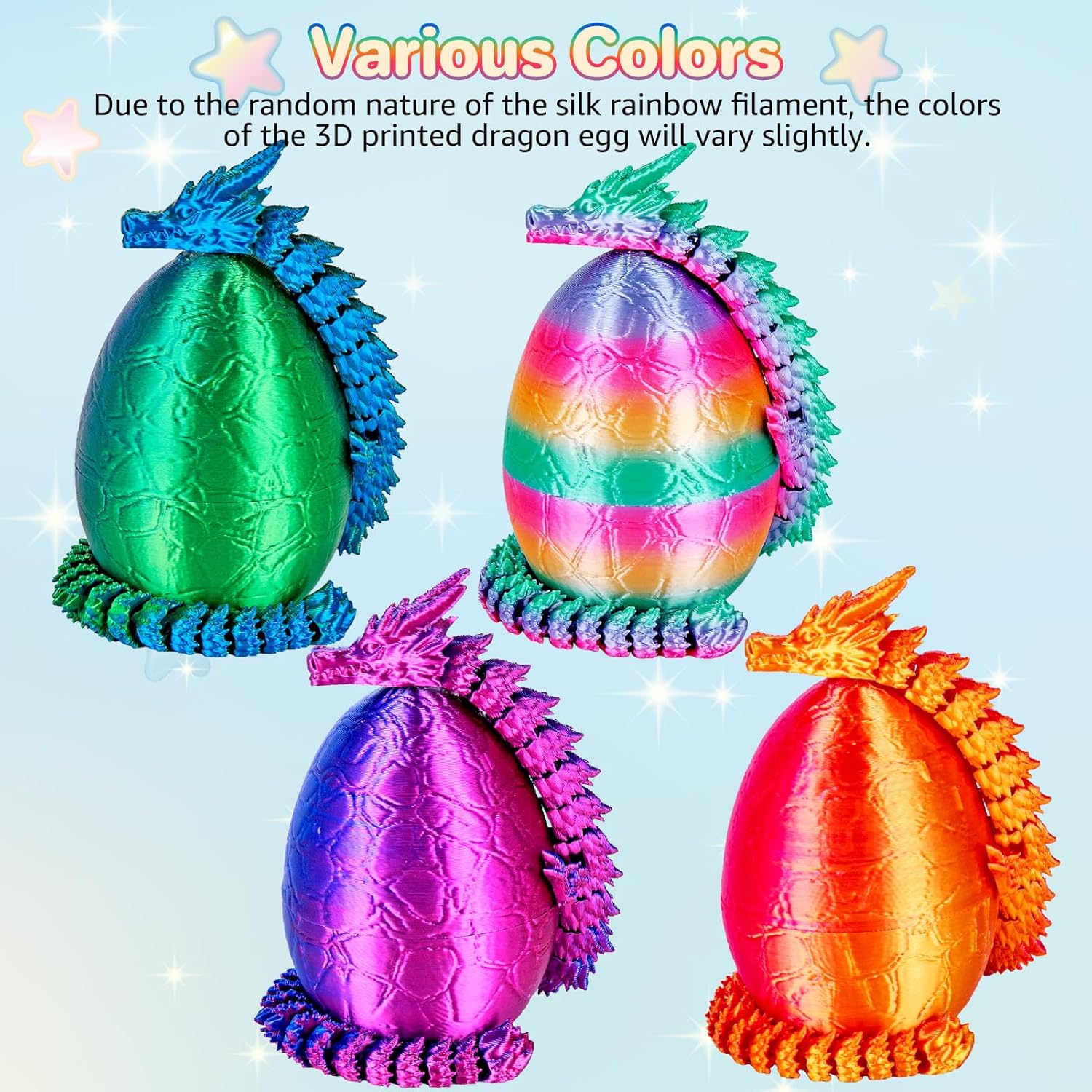 4Pcs 3D Printed Dragon Eggs W/ - Desk Setup Retro 评论和价格