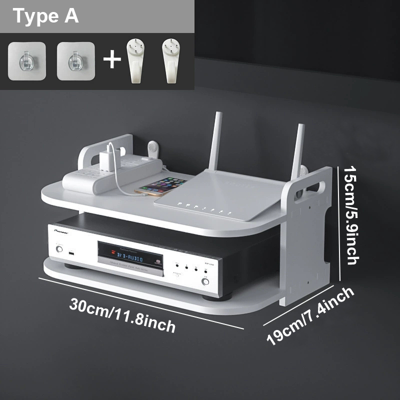 Wall-Mounted Router Cable Orga - Desk Setup Tv 评论和价格