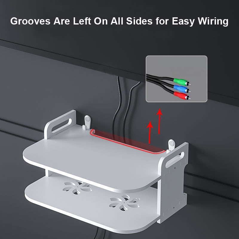 Wall-Mounted Router Cable Orga - Desk Setup Tv 评论和价格