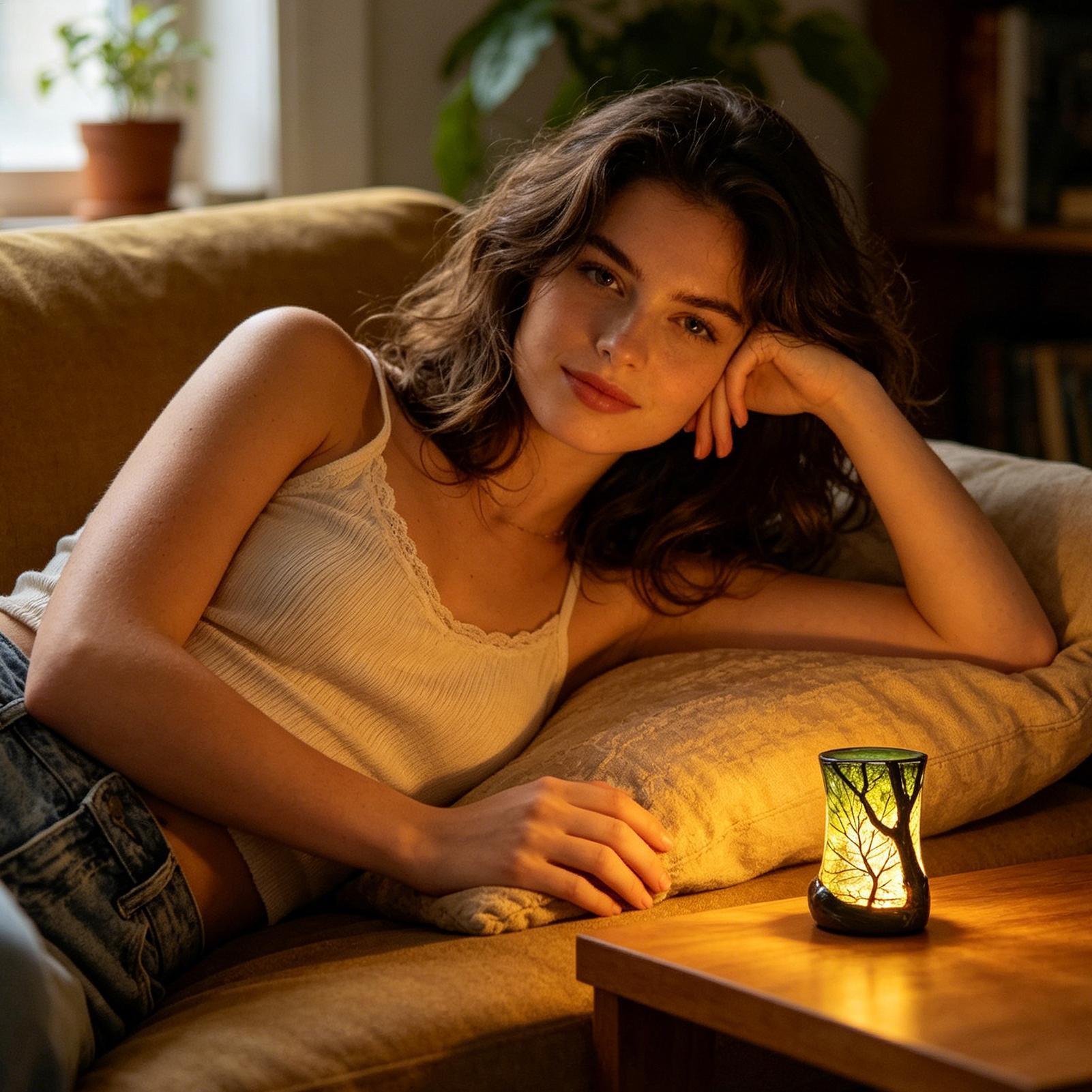 Bedside Table Lamp Forest Nigh - Desk Setup Light 评论和价格