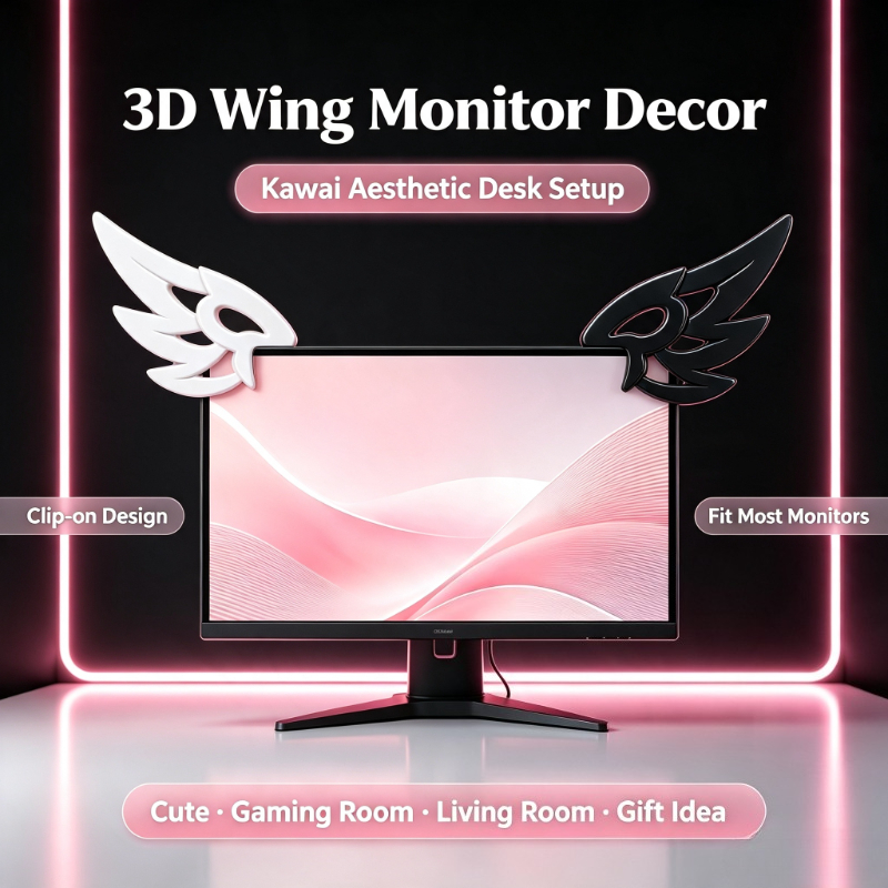 Kawaii 3D Wing Decor for Compu - Desk Setup Gadgets 评论和价格