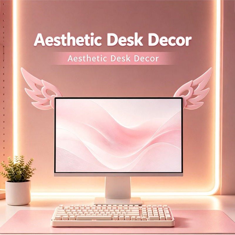 Kawaii 3D Wing Decor for Compu - Desk Setup Gadgets 评论和价格