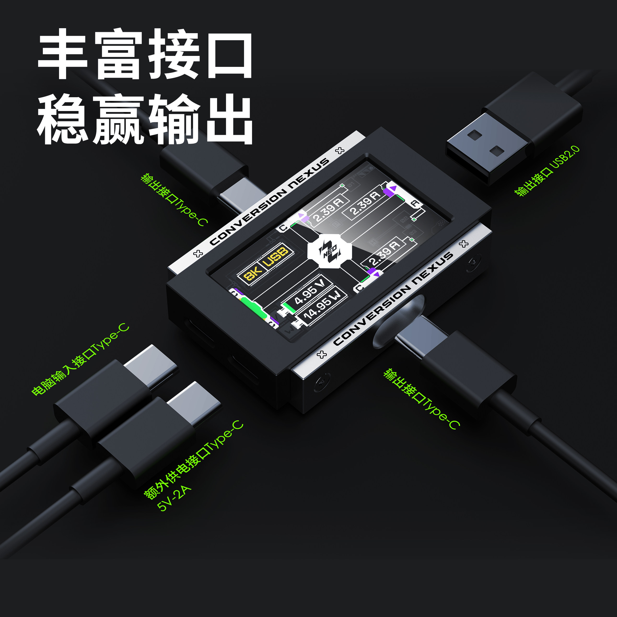 2-in-3-out Gaming USB Hub Inde - Desk Setup For 2 Laptops 评论和价格