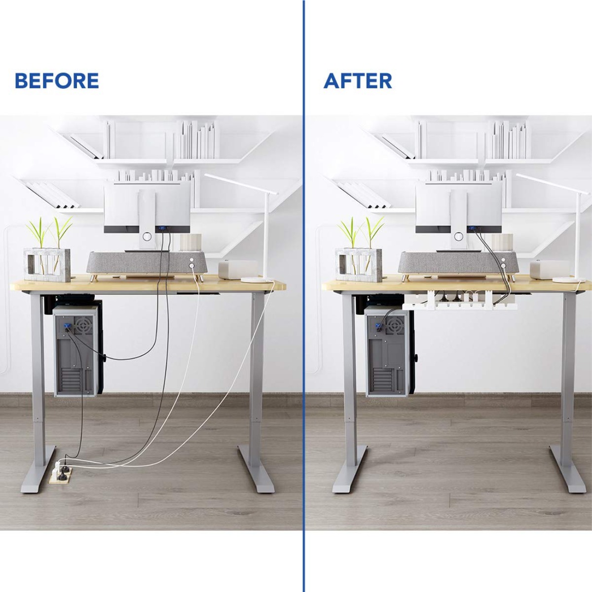 Cable Management Tray Desk Org - Desk Setup Living Room 评论和价格