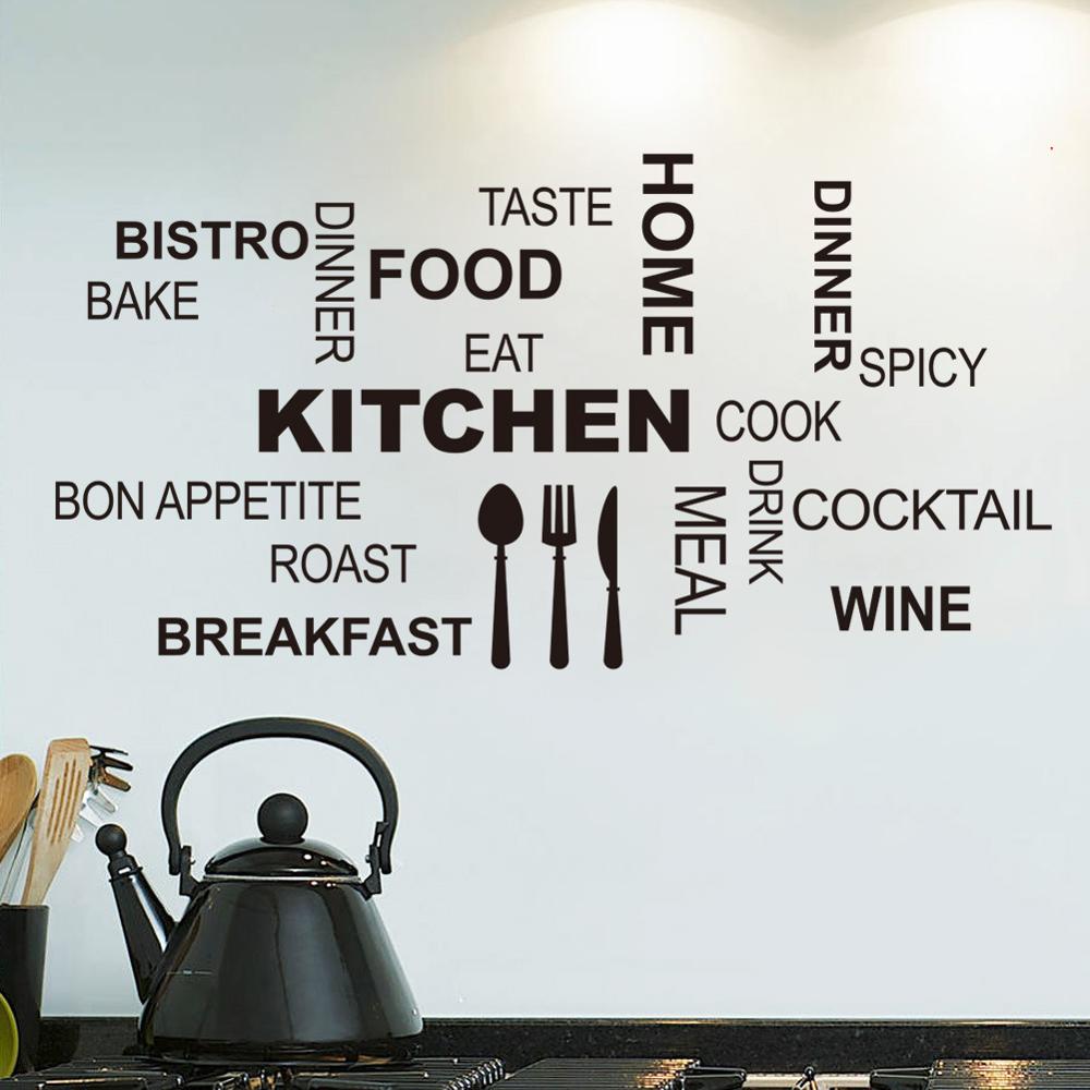 Creative Kitchen Text Wall Sti - Desk Setup Background 评论和价格