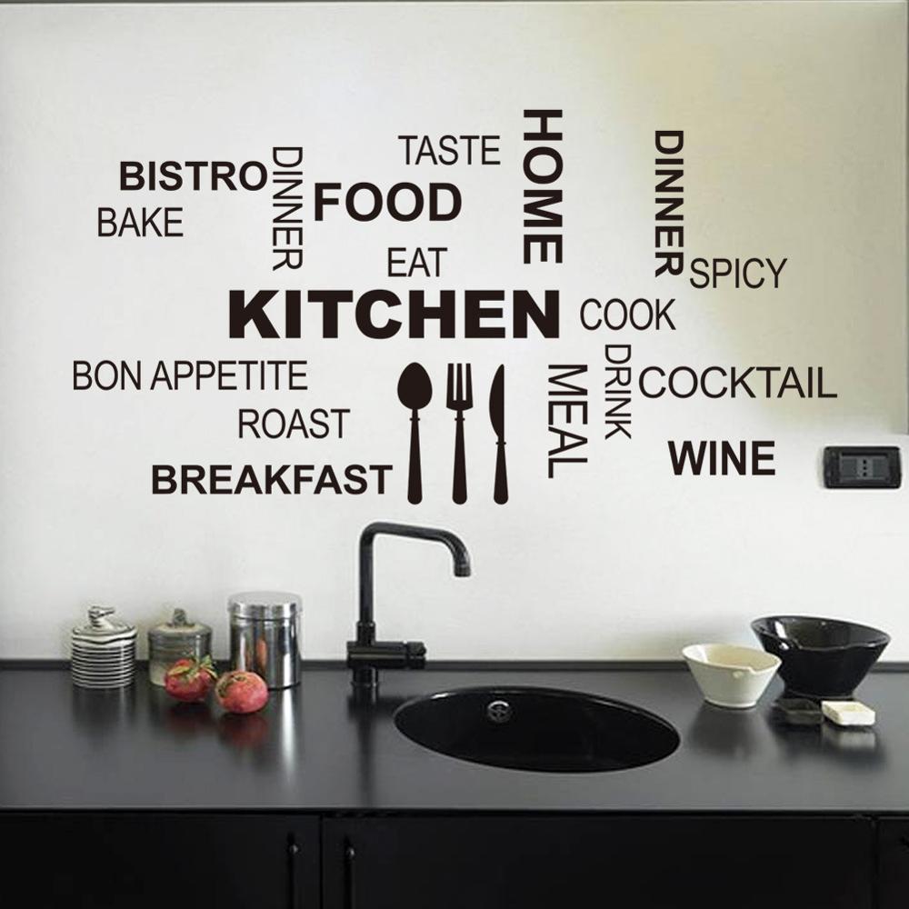 Creative Kitchen Text Wall Sti - Desk Setup Background 评论和价格