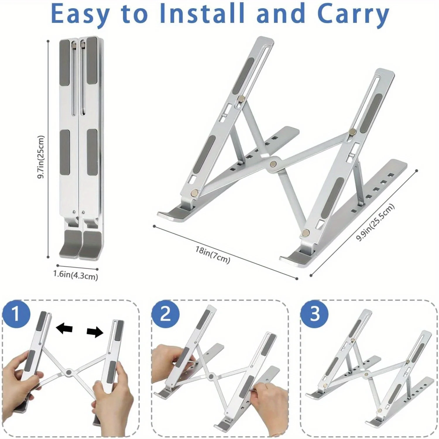 Foldable Aluminum Laptop Riser - Desk Setup Macbook 评论和价格
