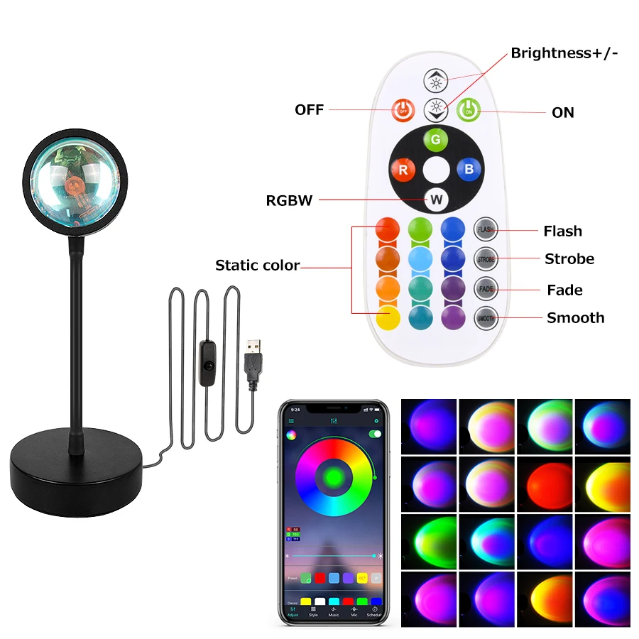 Sunset Projector Lamp Bluetoot - Desk Setup Background 评论和价格
