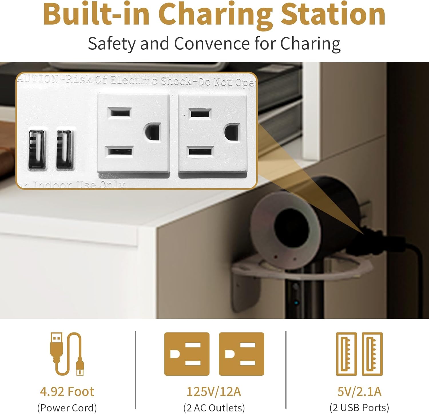 3 in 1 Vanity Desk with Fold-u - Desk Setup Charging Station 评论和价格