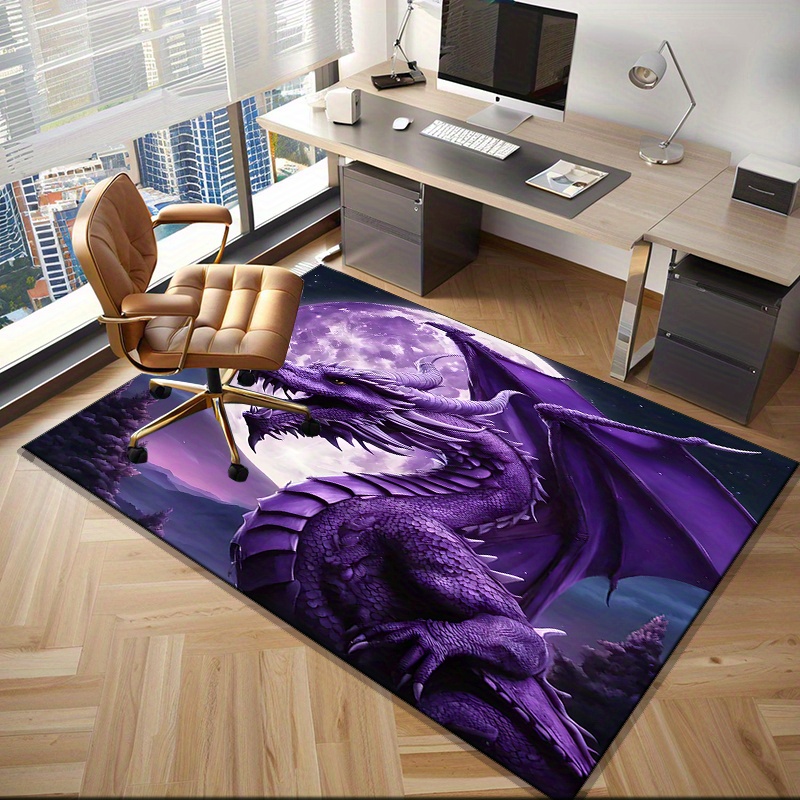 Majestic Purple Dragon Rug for - Desk Setup Living Room 评论和价格