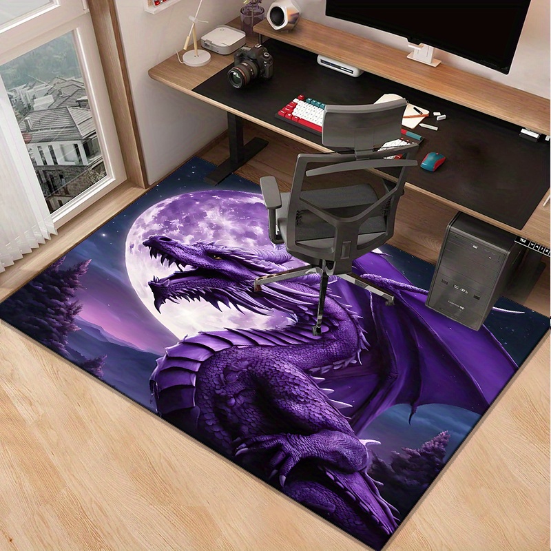 Majestic Purple Dragon Rug for - Desk Setup Living Room 评论和价格