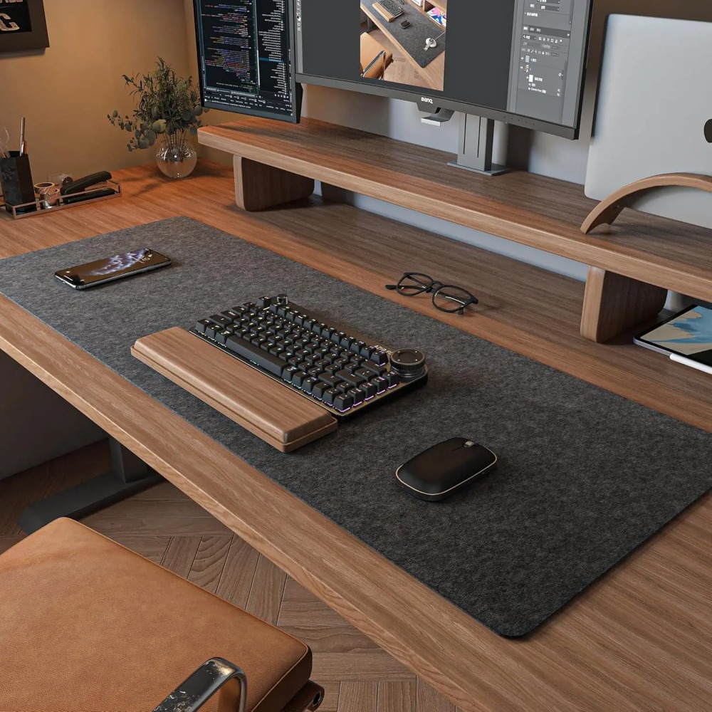 Felt Desk Mat Computer Mat for - Desk Setup Ergonomic 评论和价格