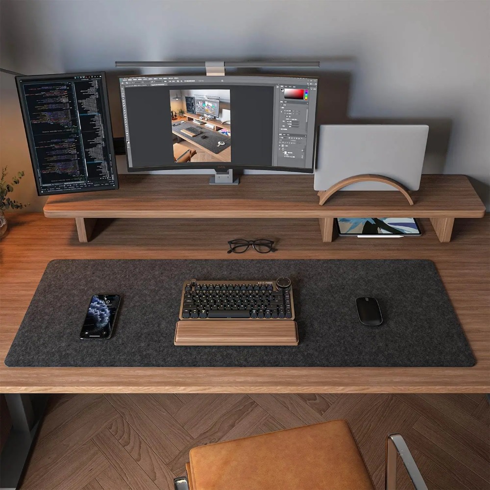 Felt Desk Mat Computer Mat for - Desk Setup Ergonomic 评论和价格