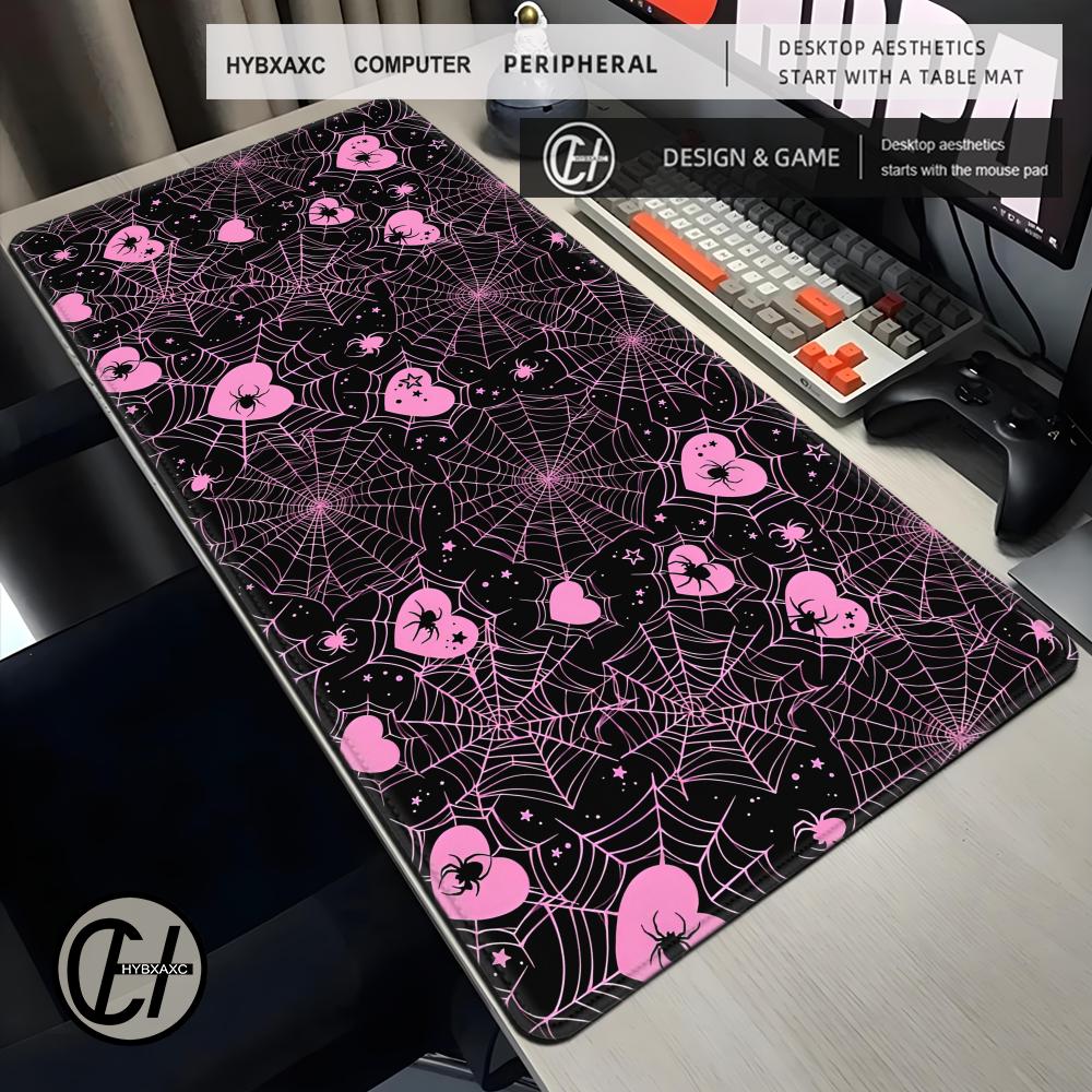 90x40 White or Pink Spiderweb  - Desk Setup For Office 评论和价格