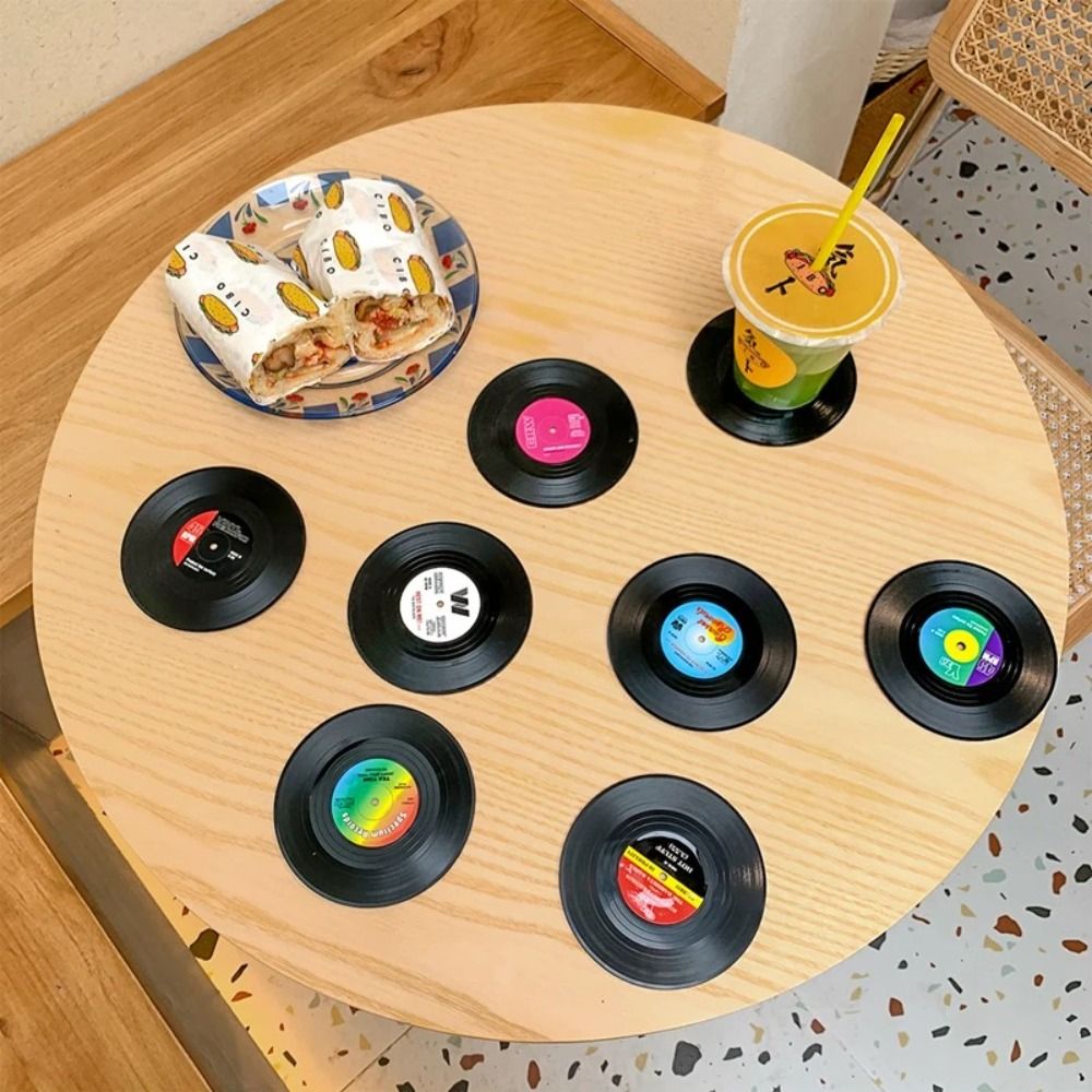 2/4/6PCS Retro Vinyl Record Cu - Desk Setup Retro 评论和价格