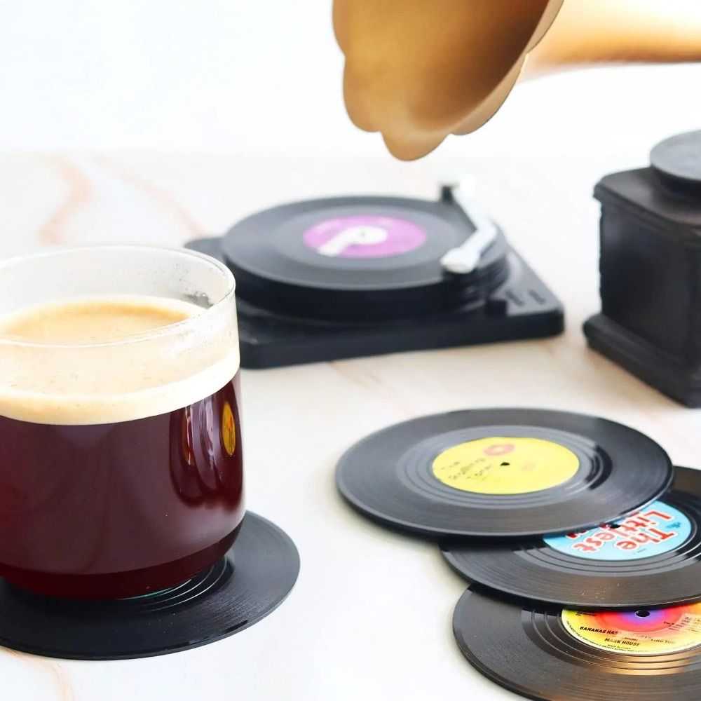 2/4/6PCS Retro Vinyl Record Cu - Desk Setup Retro 评论和价格