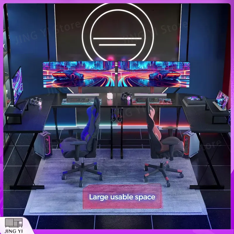 L Shaped Gaming Desk with Moni - Desk Setup Corner 评论和价格