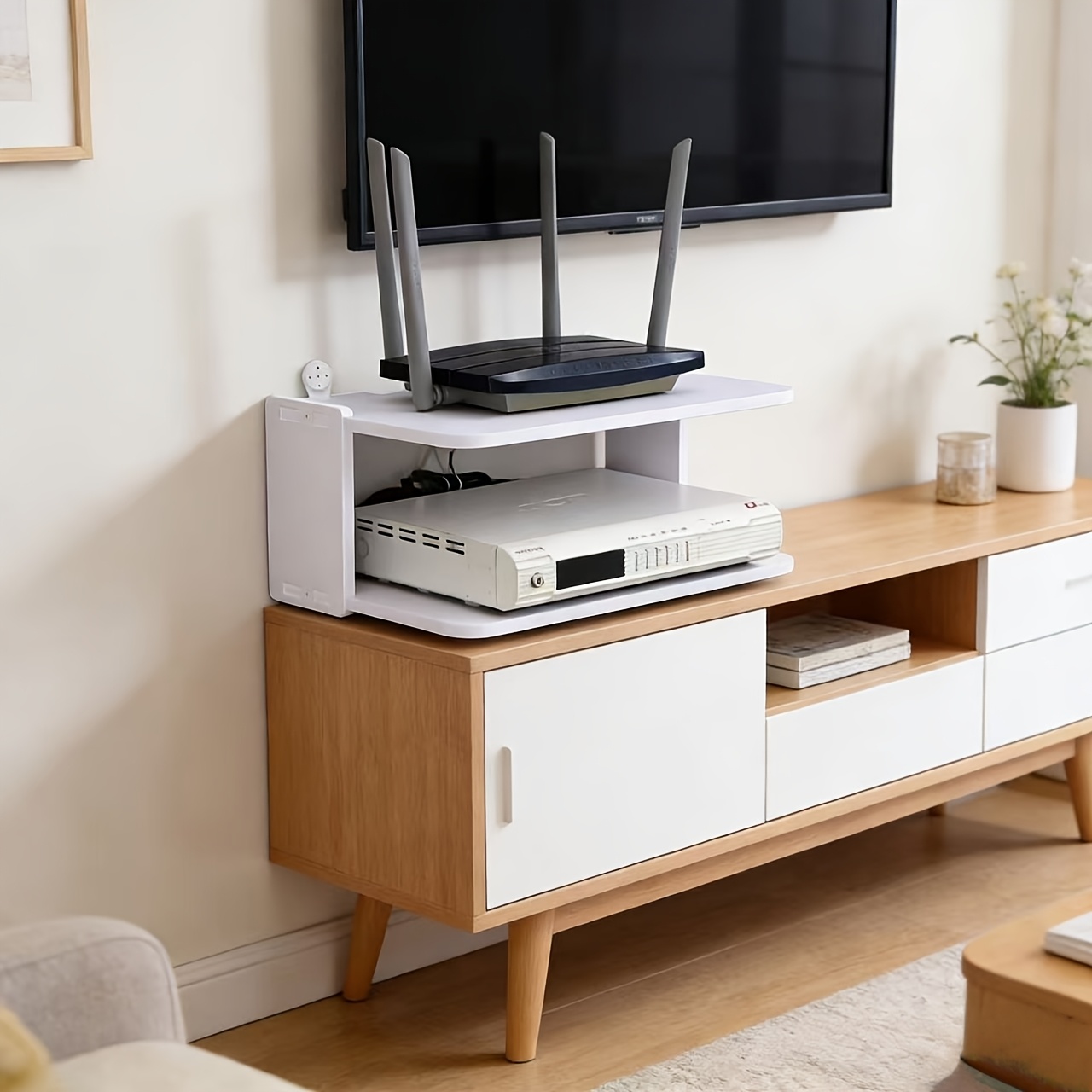 Wall-Mounted Router & Cable Or - Desk Setup Tv 评论和价格