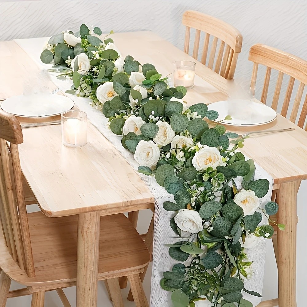 70inch Eucalyptus and Rose Gar - Desk Setup Background 评论和价格