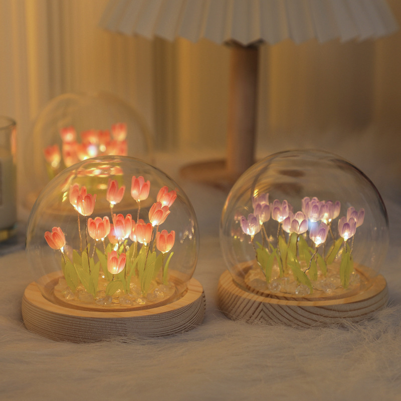 Handmade Tulip Night Lght Hand - Desk Setup Light 评论和价格