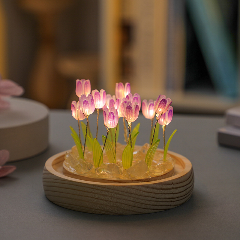 Handmade Tulip Night Lght Hand - Desk Setup Light 评论和价格