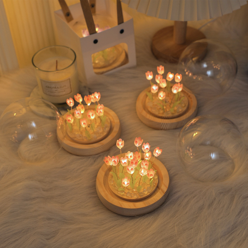 Handmade Tulip Night Lght Hand - Desk Setup Light 评论和价格