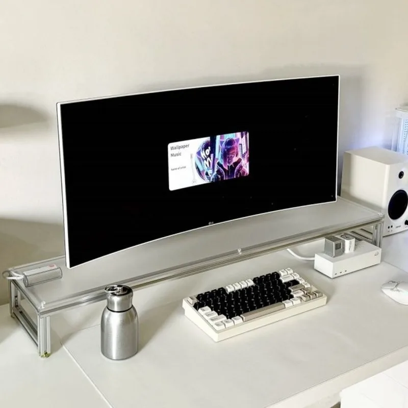 Aluminum Monitor Stand Acrylic - Desk Setup Living Room 评论和价格