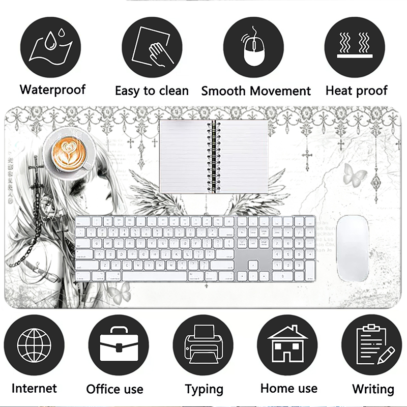 Leather Mousepad Black White A - Desk Setup Ergonomic 评论和价格