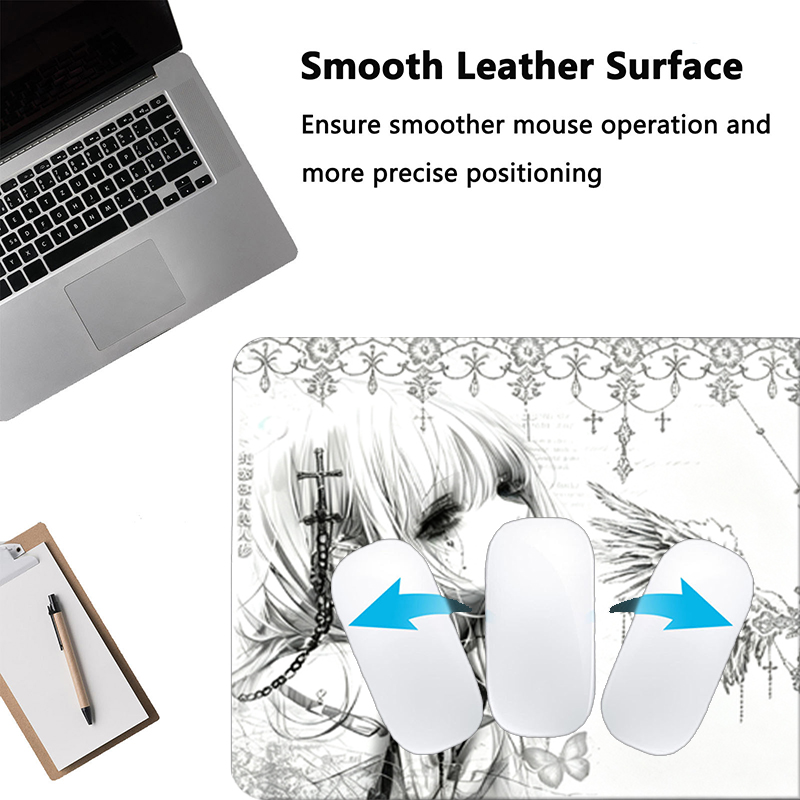 Leather Mousepad Black White A - Desk Setup Ergonomic 评论和价格