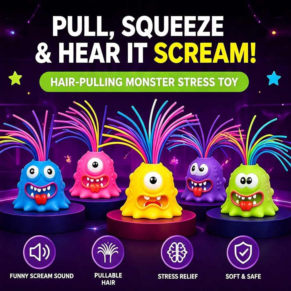 Viral Screaming Monster Hair P - Desk Setup Gadgets 评论和价格