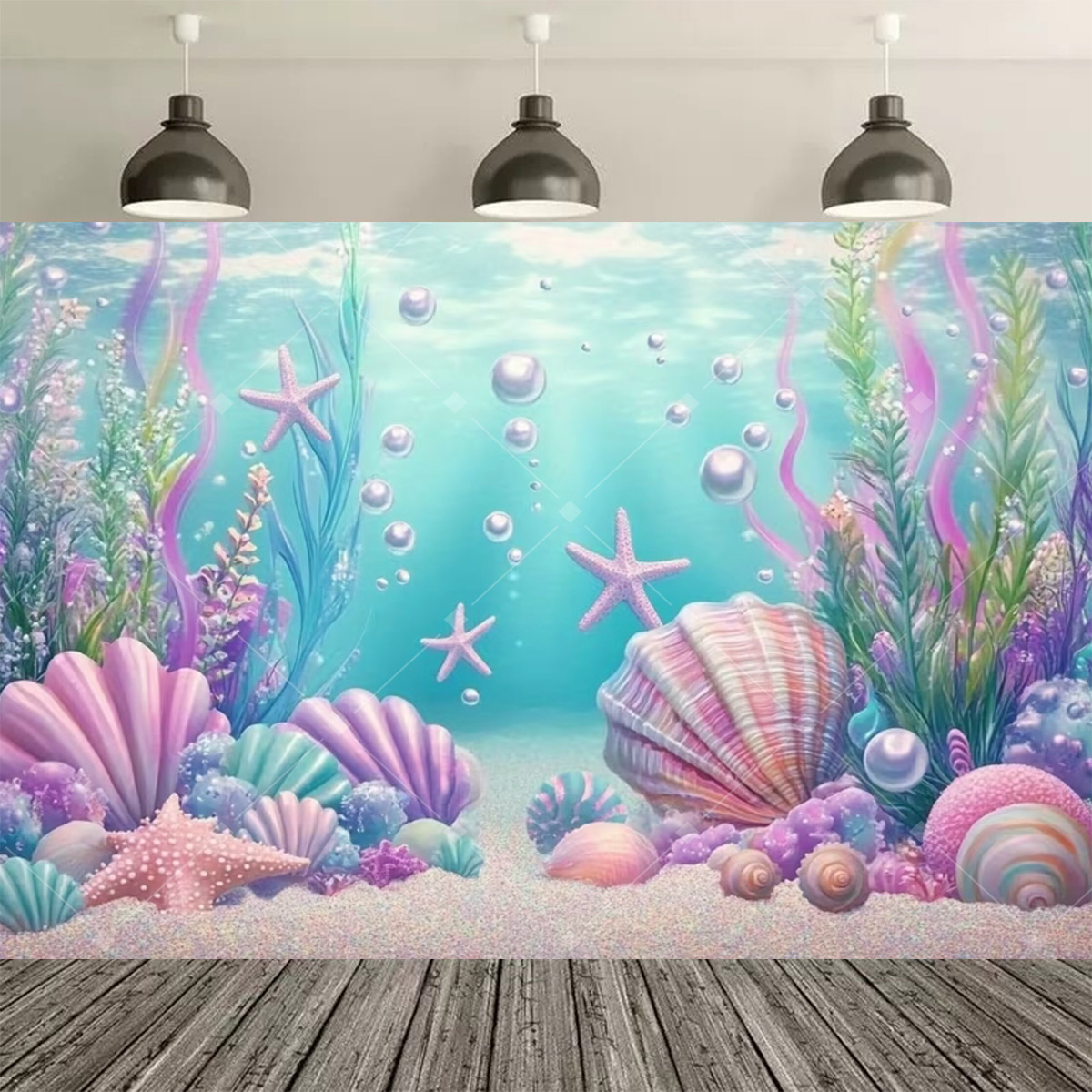 Underwater World Mermaid Birth - Desk Setup Background 评论和价格
