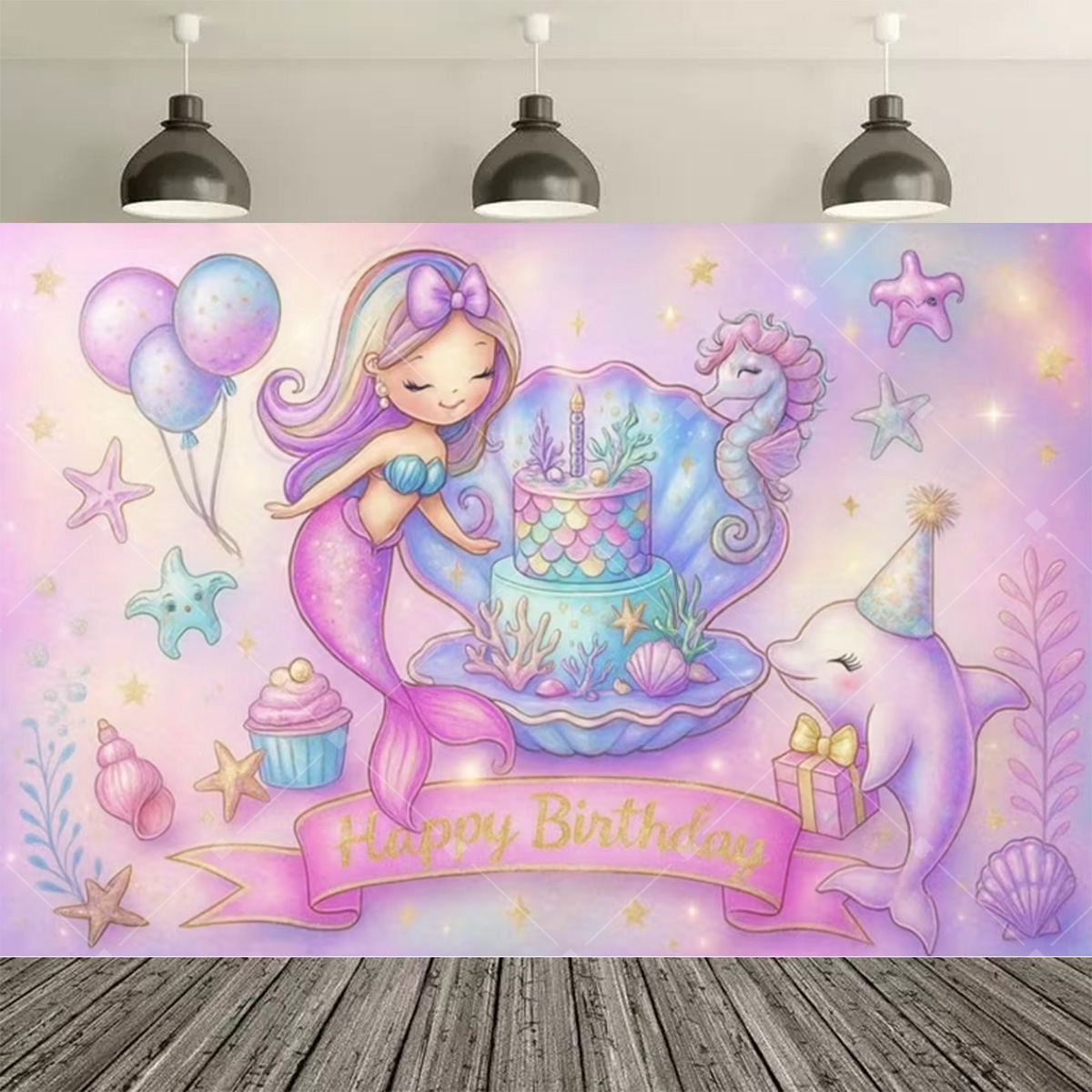 Underwater World Mermaid Birth - Desk Setup Background 评论和价格