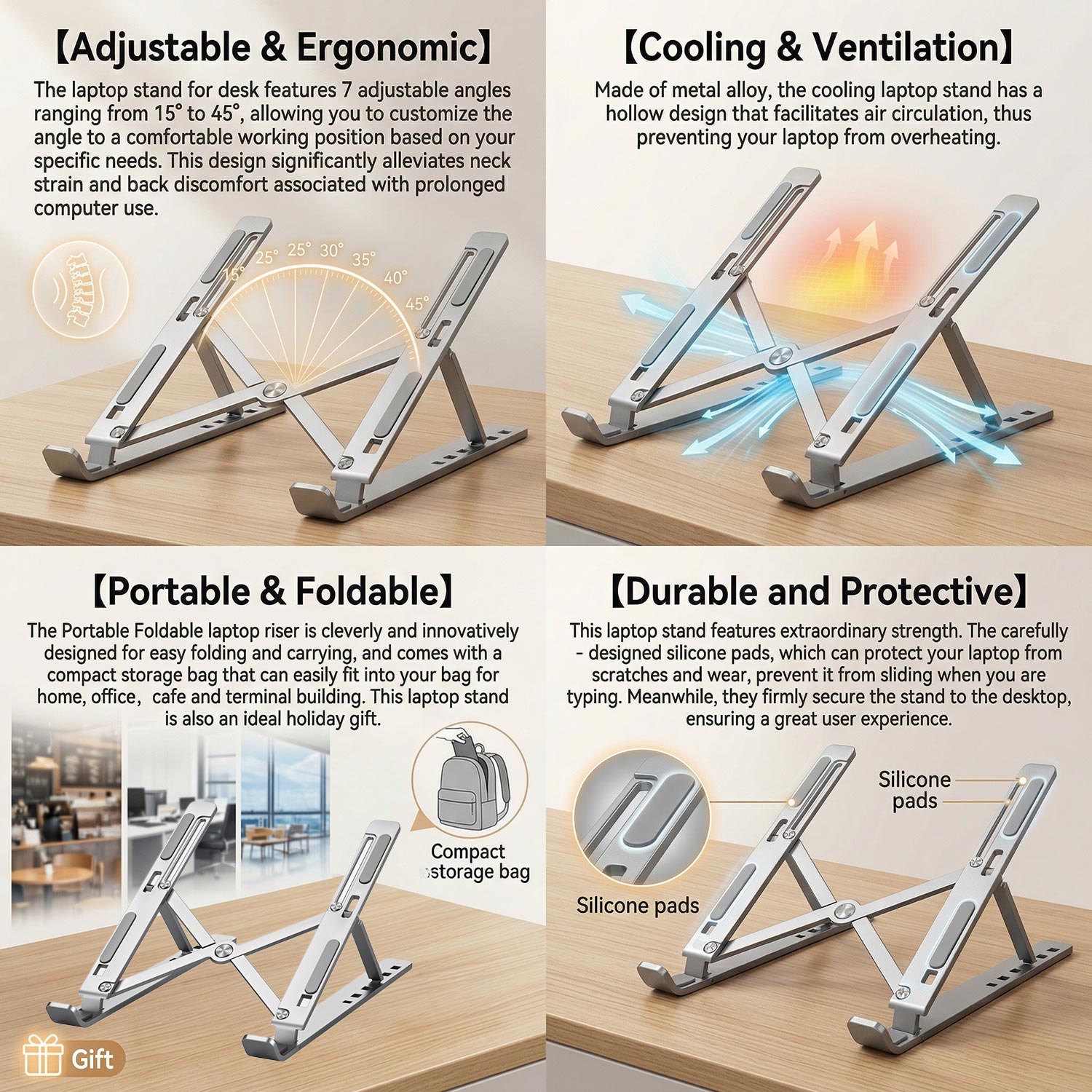 Metal Portable Foldable Laptop - Desk Setup Macbook 评论和价格