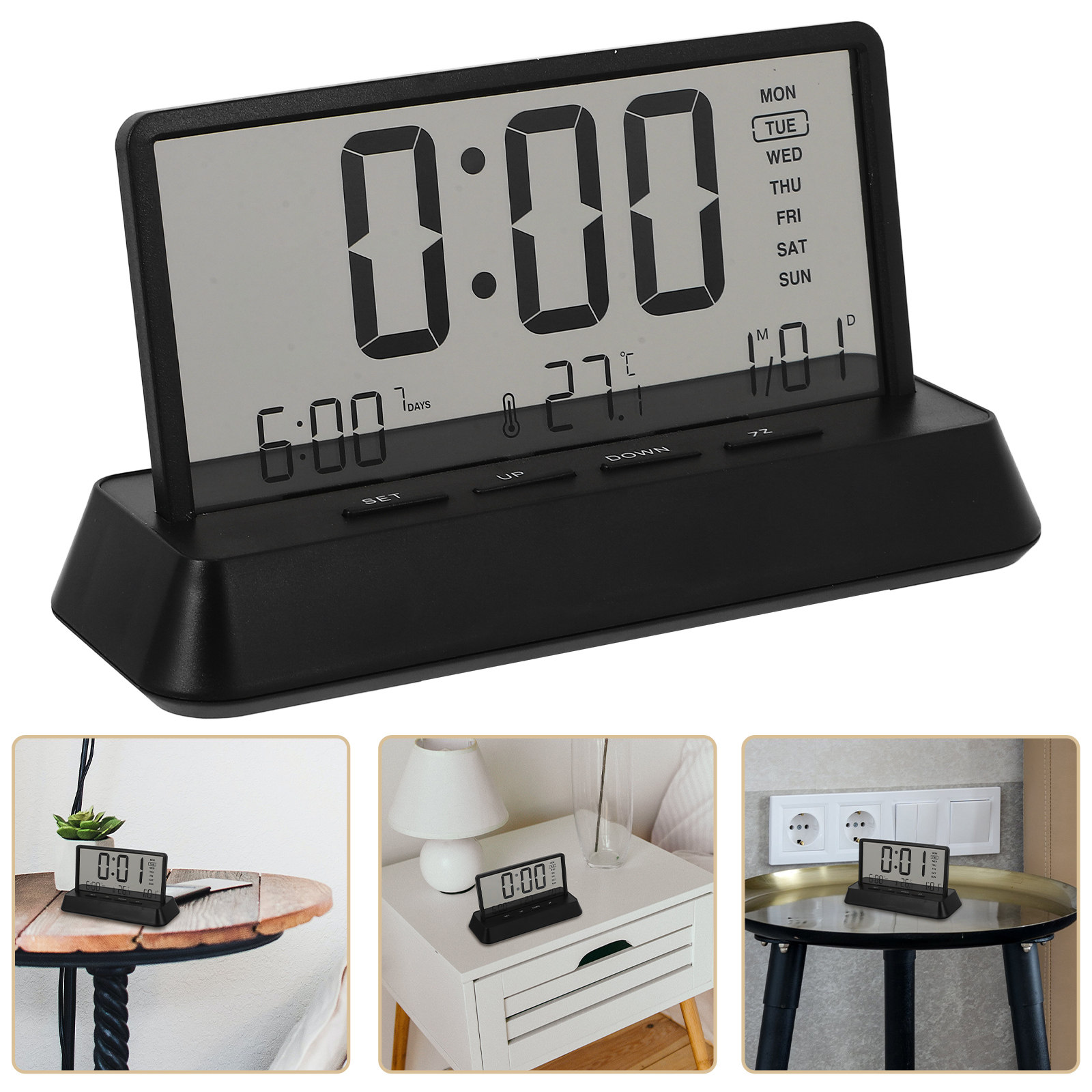 Digital Alarm Clock Small Comp - Desk Setup For Office 评论和价格