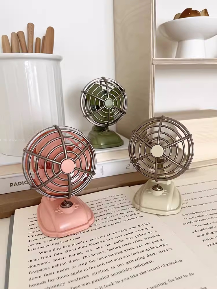 Retro Desktop Small Fan USB Ch - Desk Setup Retro 评论和价格